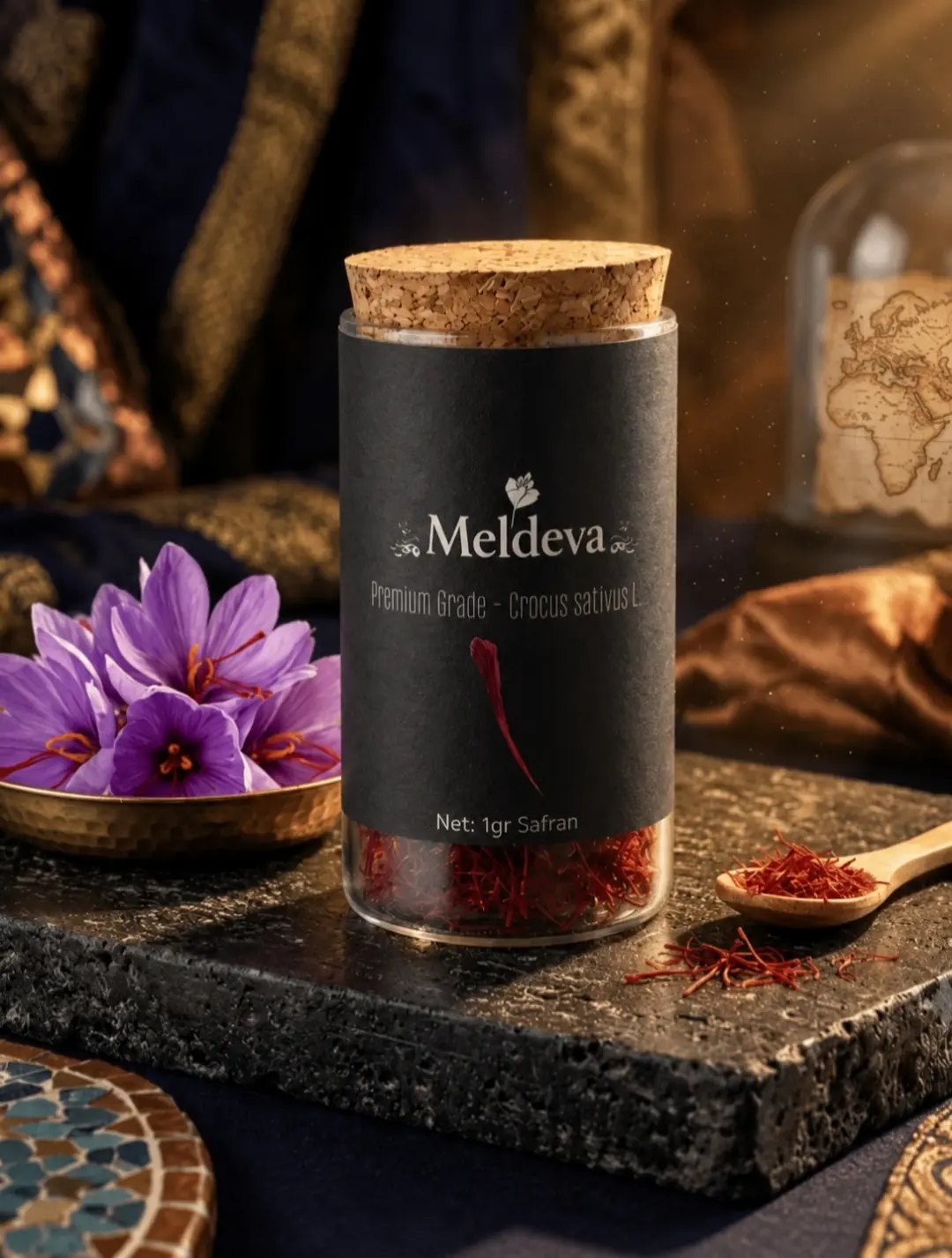 1g Premium Süper Negin Safran Baharatı - Mantar Tıpalı Siyah Etiketli Cam Şişe 1 1 Gram Hakiki Premium Safran - Siyah Etiketli Mantar Tıpalı Cam Şişe - Görsel 1